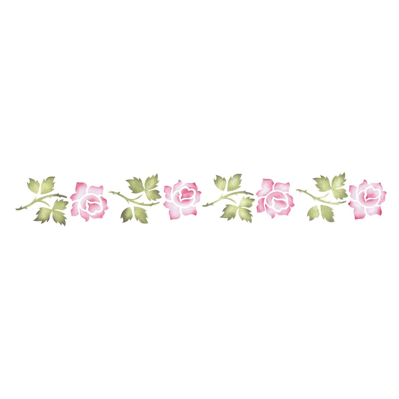 Medium Rose Wall Stencil | 715 by Designer Stencils | Floral Stencils | Reusable Art Craft Stencils for Painting on Walls, Canvas, Wood | Reusable Plastic Paint Stencil for Home Makeover | Easy to Use & Clean Art Stencil